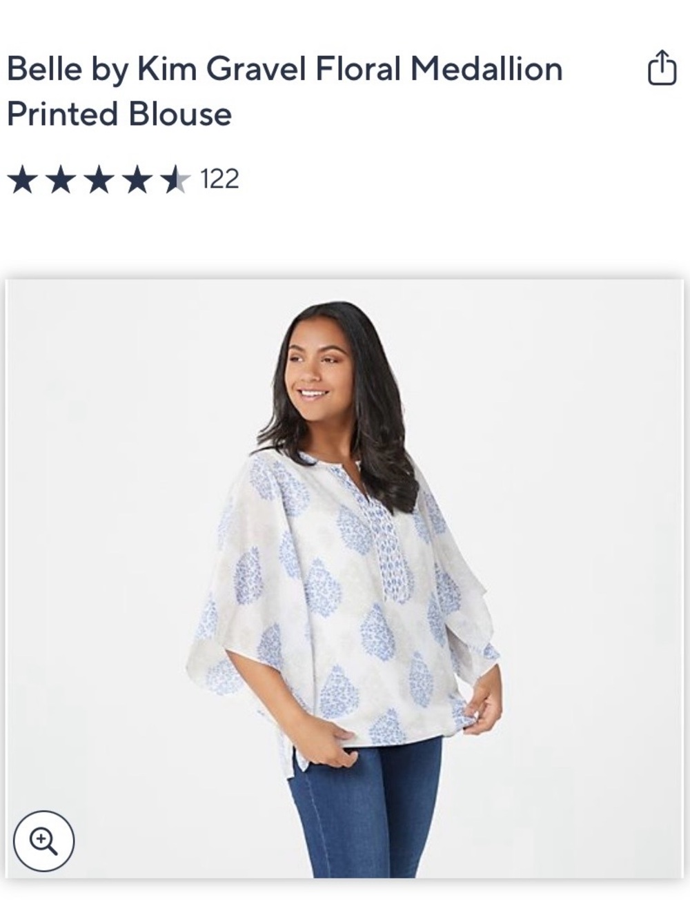Belle by Kim Gravel floral medallion blouse - Picture 12 of 13